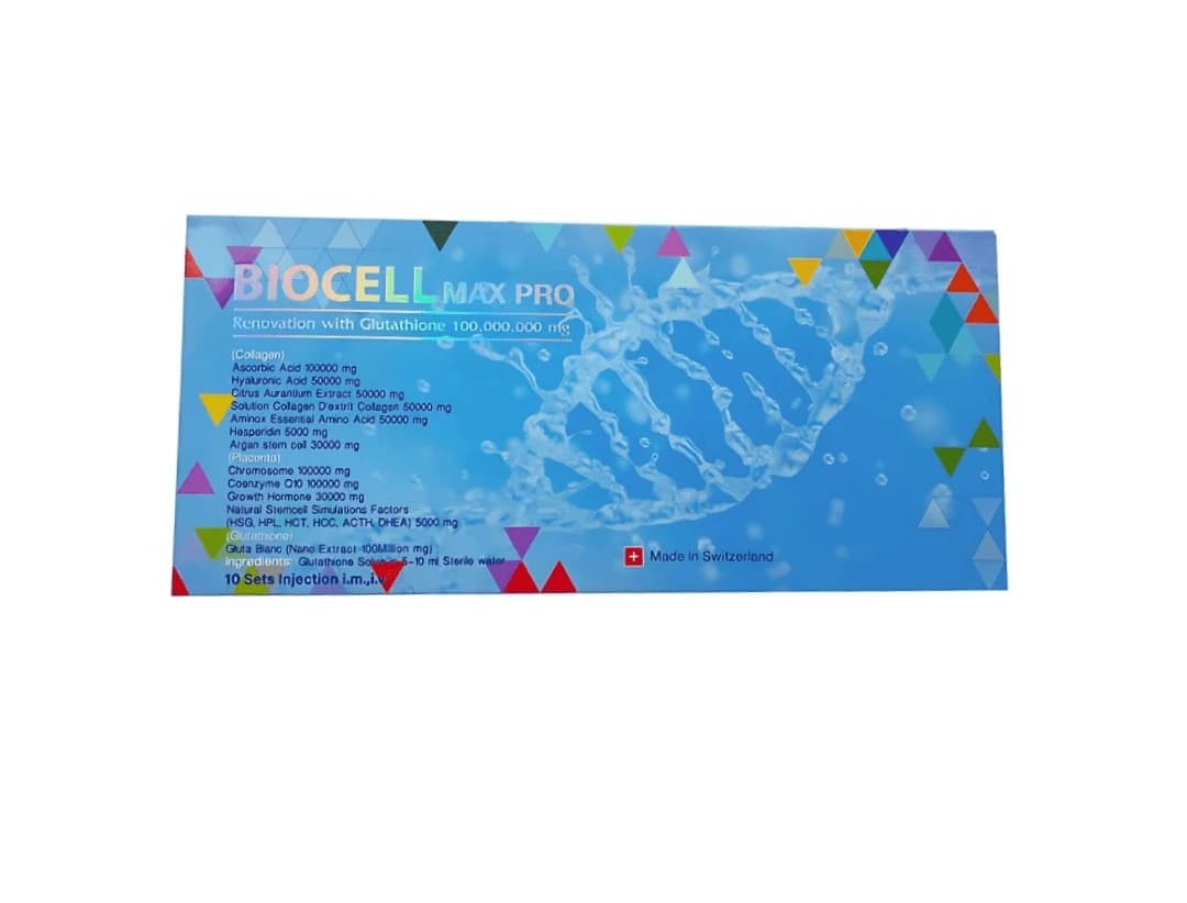 Biocell Max Pro Renovation Glutathione Skin Whitening Injection -10 Session - Switzerland