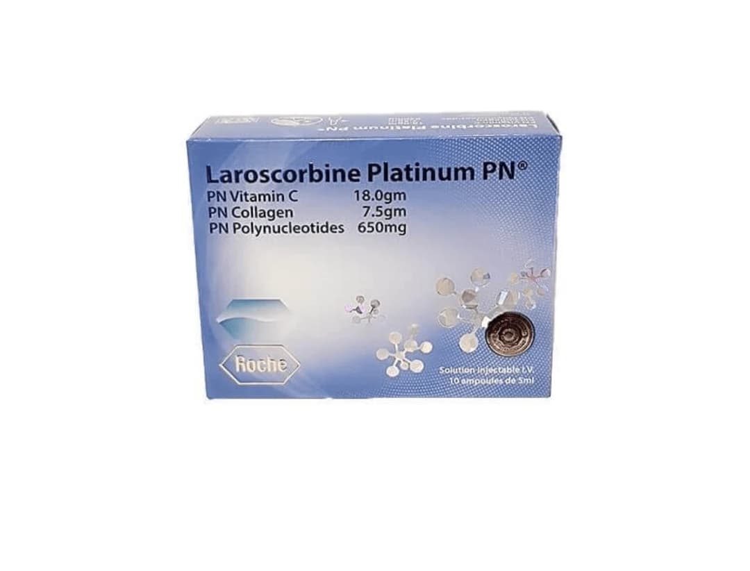 Roche Laroscorbine Platinum PN 18000mg Vitamin C & Collagen Skin Whitening Glutathione Injection – 10 Sessions