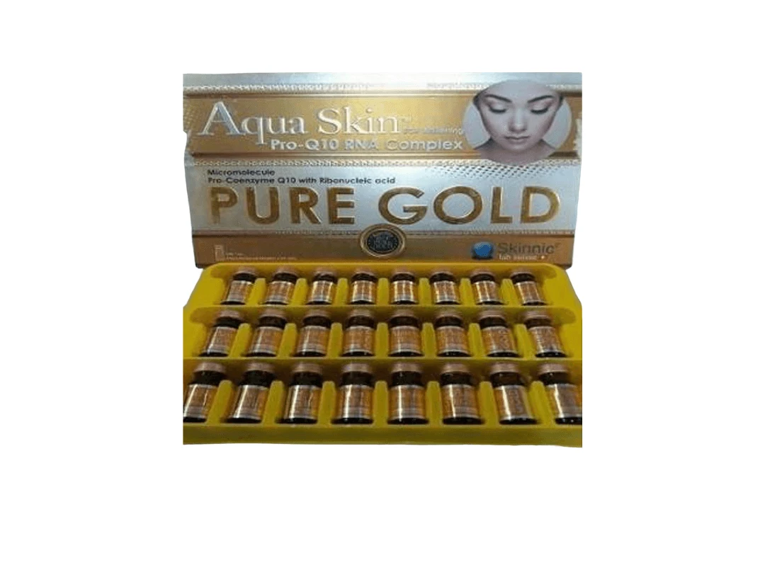 Aqua Skin Pro Q10 RNA Complex Pure Gold 24 Sessions Skin Whitening Glutathione Injection