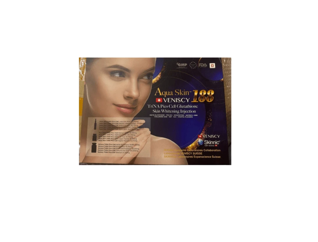 Aqua Skin Veniscy 188 Trina Picocell Pro Max Glutathione Skin Whitening Injection - 10 Session - Switzerland