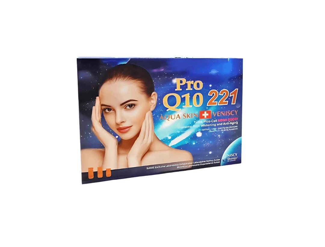 Aqua Skin Veniscy 221 Pro Q10 Trina Pico Cell Glutathione Skin Whitening Injection - 10 Session - Switzerland