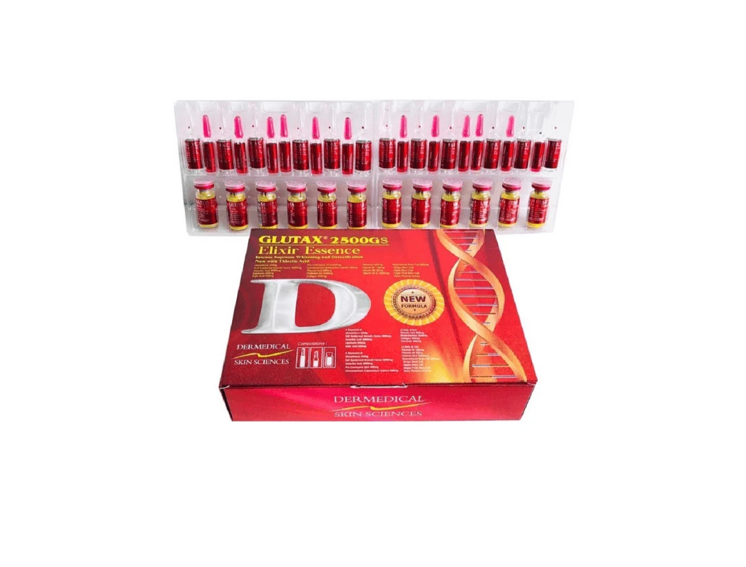 Glutax 2500 GS Elixir Essence Skin Whitening Glutathione Injection – 12 Sessions