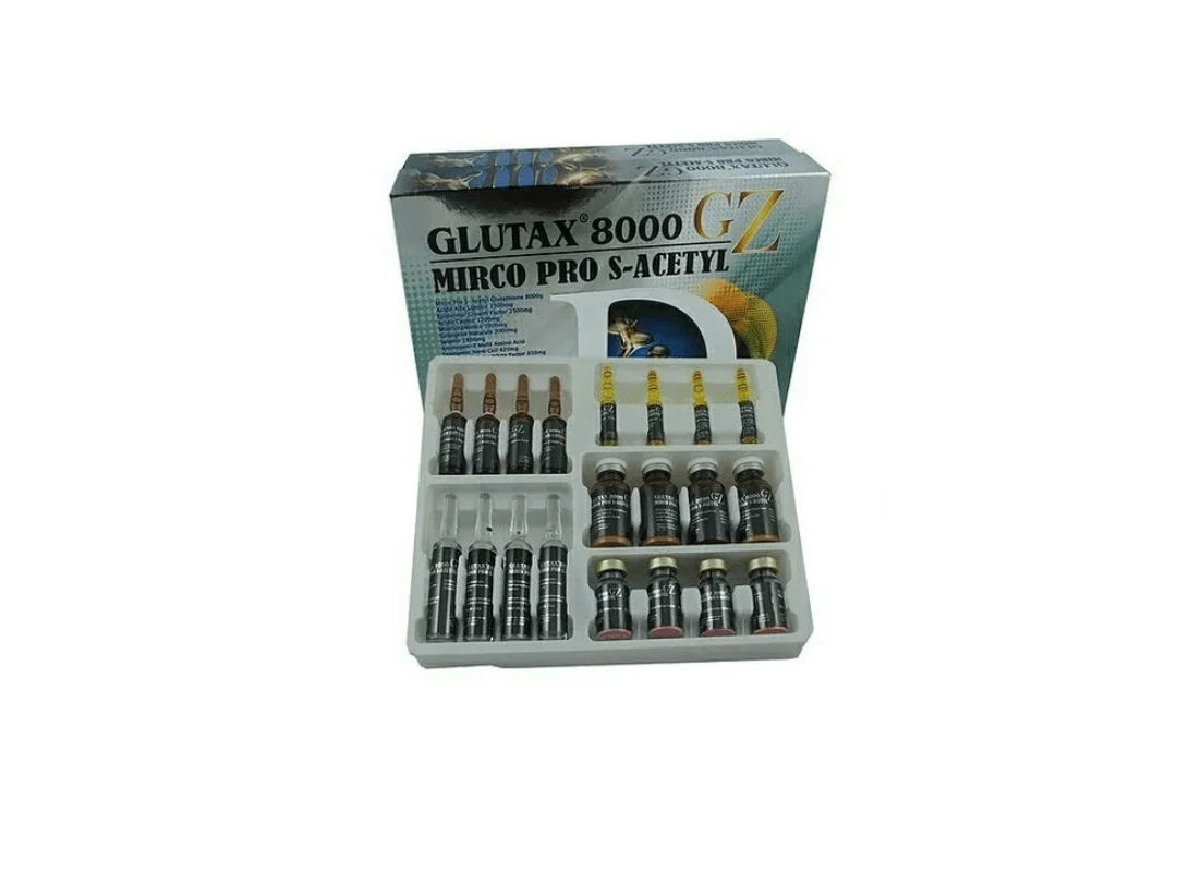 Glutax 8000gz Micro Pro S Acetyl Skin Whitening Glutathione Injection 4 Sessions