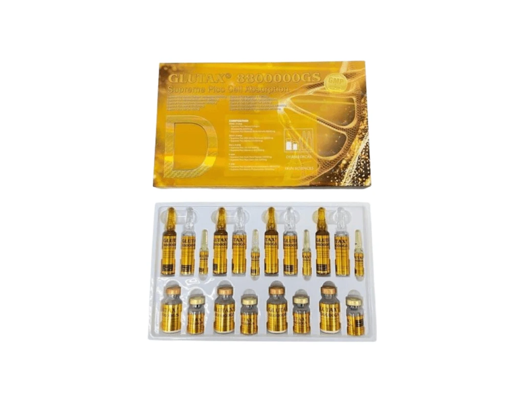 Glutax 8800000GS Supreme Pico Cell Glutathione Skin Whitening Glutathione Injection - 4 Session - Italy