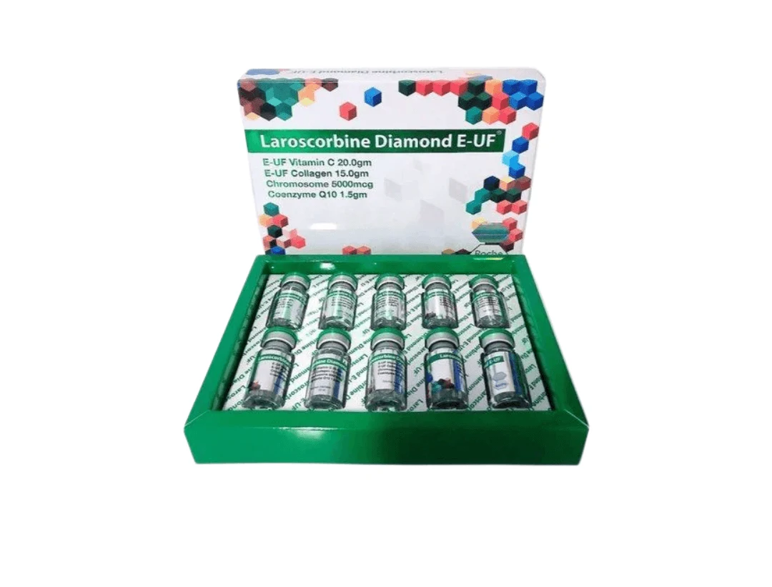 Laroscorbine Diamond E UF 20000 Mg Vitamin C And Collagen Skin Whitening Glutathione Injection 10 Sessions