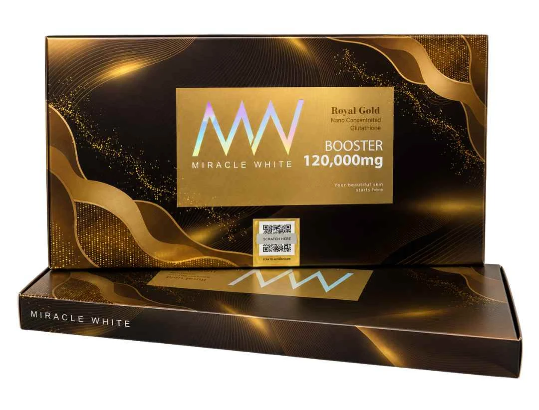 Miracle White Royal Gold 120000mg Glutathione Skin Whitening Injection - 6 Session - Switzerland